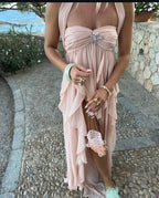 Strapless Starfish Embellished Maxi Dress H6830