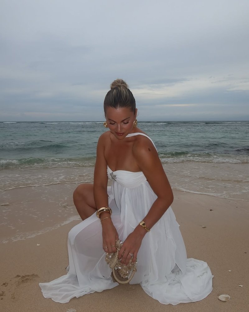 Strapless Starfish Embellished Maxi Dress H6830