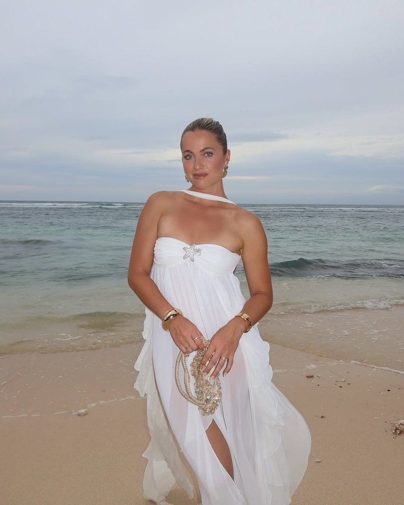 Strapless Starfish Embellished Maxi Dress H6830