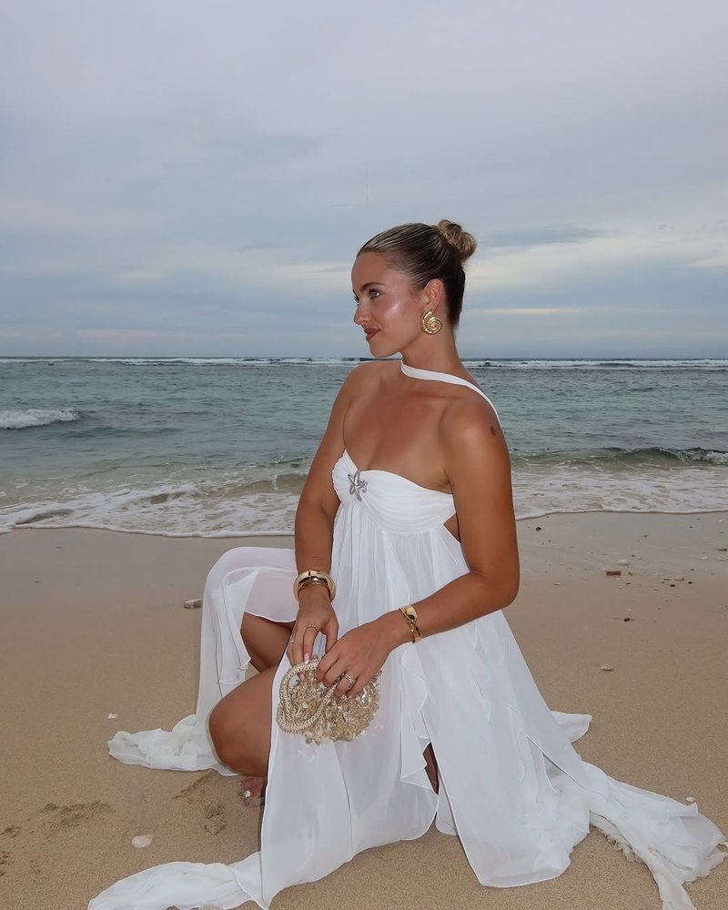 Strapless Starfish Embellished Maxi Dress H6830