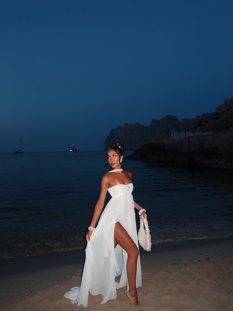 Strapless Starfish Embellished Maxi Dress H6830