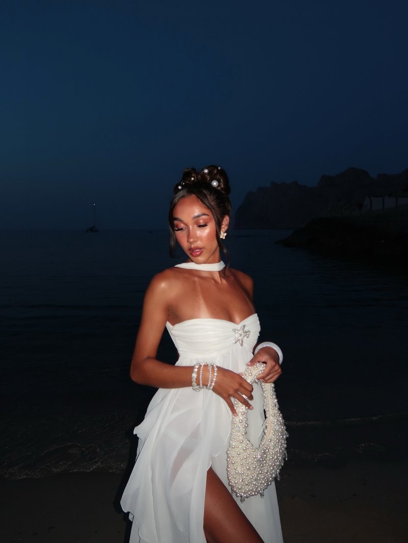 Strapless Starfish Embellished Maxi Dress H6830