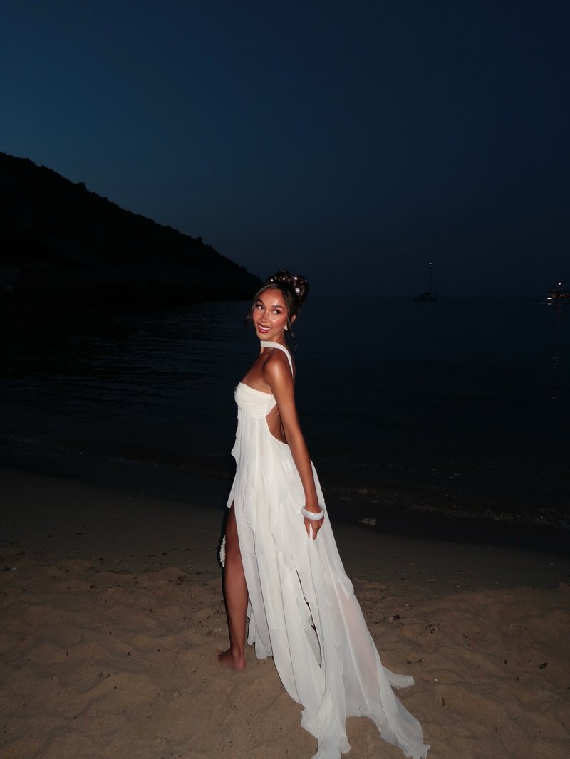 Strapless Starfish Embellished Maxi Dress H6830