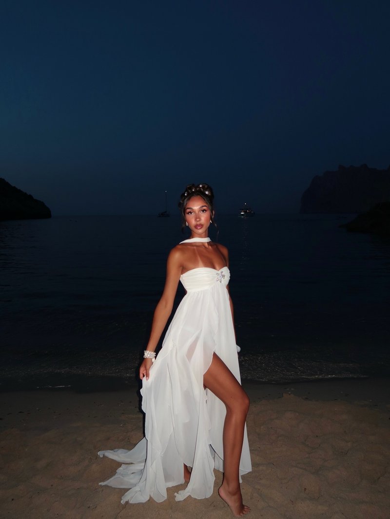 Strapless Starfish Embellished Maxi Dress H6830