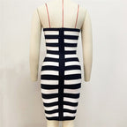 Strapless Striped Bandage Mini Dress H6285