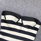 Strapless Striped Bandage Mini Dress H6285