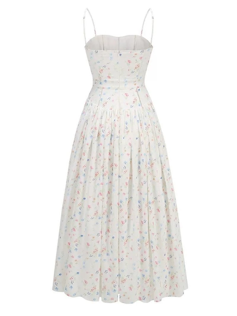 Strapless Structured White Midi Dress H6294