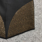 Strapless Stud Detail Crop Top & Skirt Set H6402