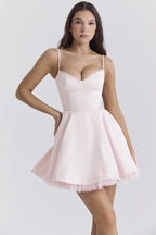 Strapless Tulle Hem Mini Dress H6288