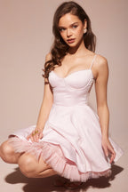 Strapless Tulle Hem Mini Dress H6288