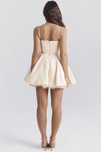 Strapless Tulle Hem Mini Dress H6288
