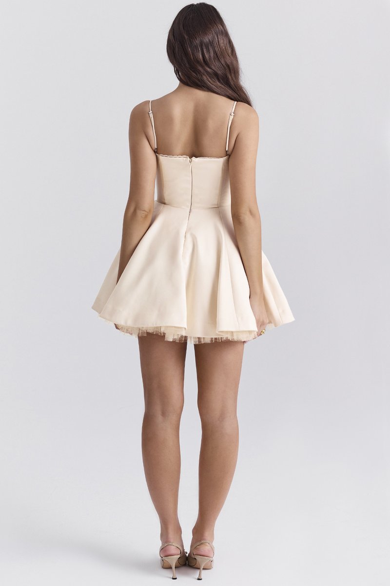 Strapless Tulle Hem Mini Dress H6288