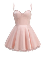 Strapless Tulle Hem Mini Dress H6288
