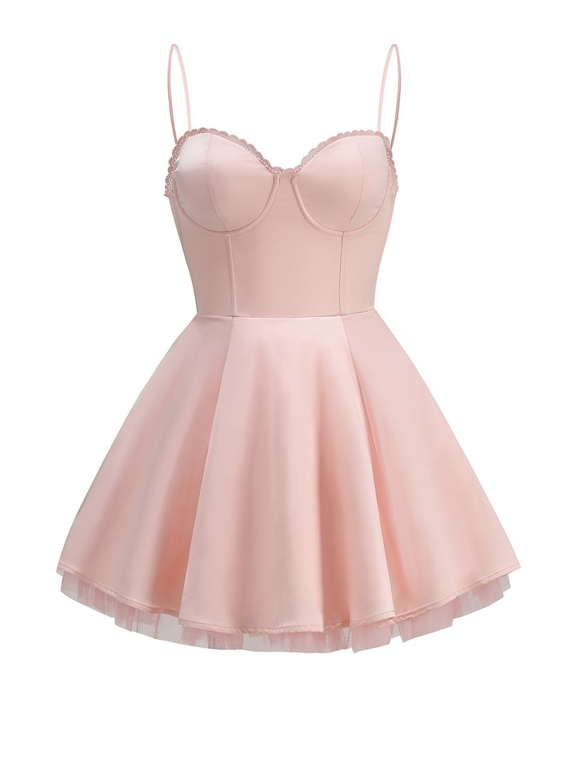 Strapless Tulle Hem Mini Dress H6288
