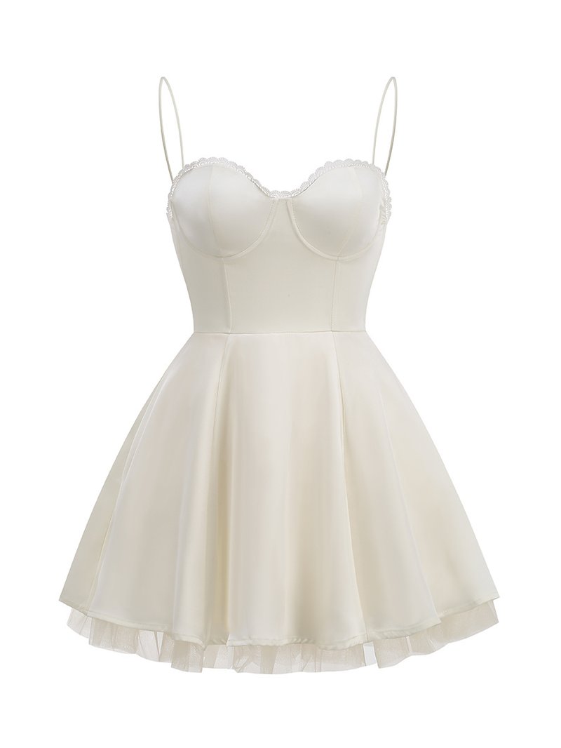 Strapless Tulle Hem Mini Dress H6288