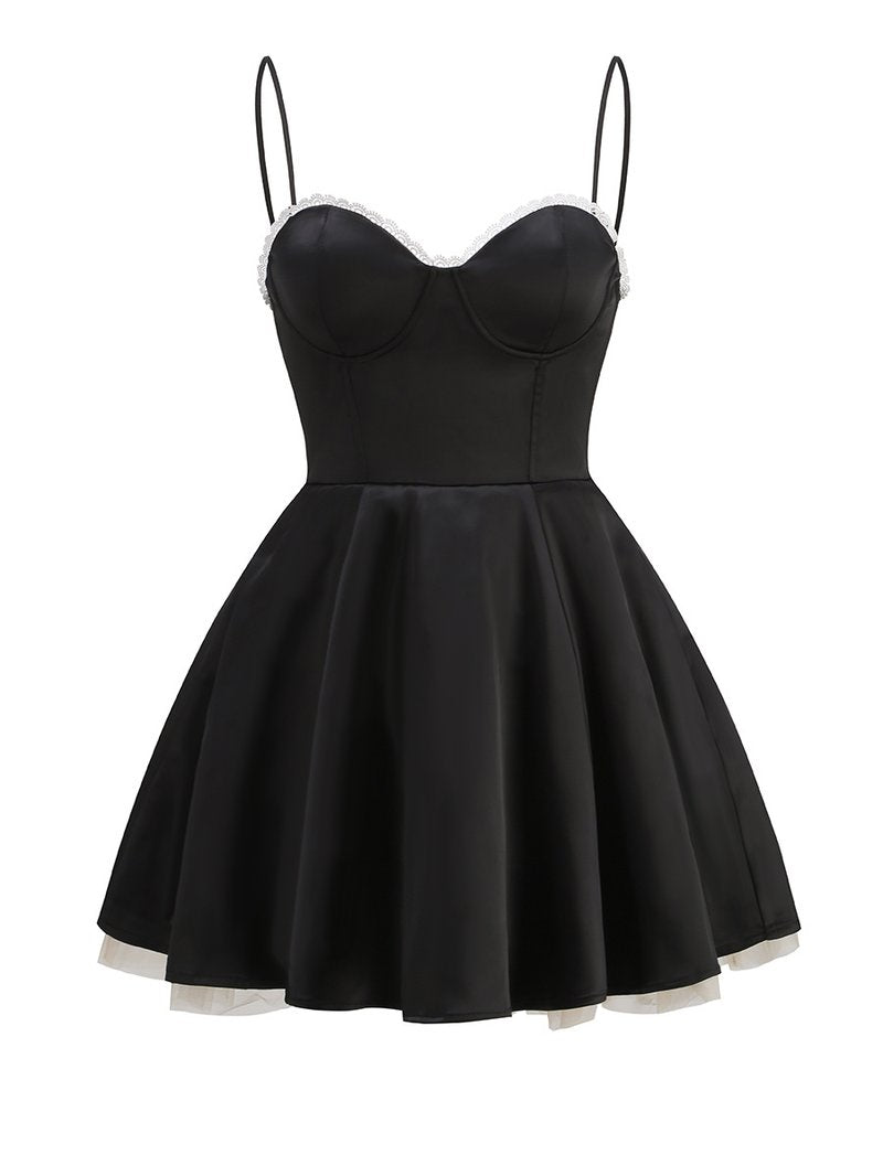 Strapless Tulle Hem Mini Dress H6288
