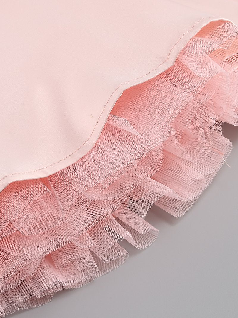 Strapless Tulle Hem Mini Dress H6288