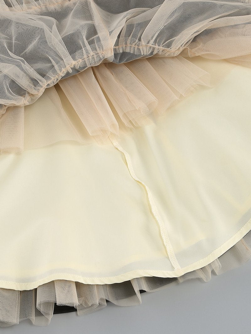 Strapless Tulle Hem Mini Dress H6288
