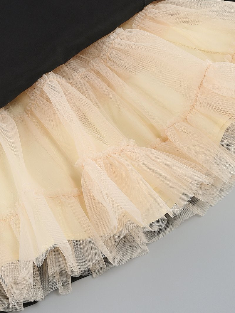 Strapless Tulle Hem Mini Dress H6288