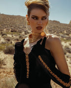 Strapless Velvet Chain Detail Romper H6010