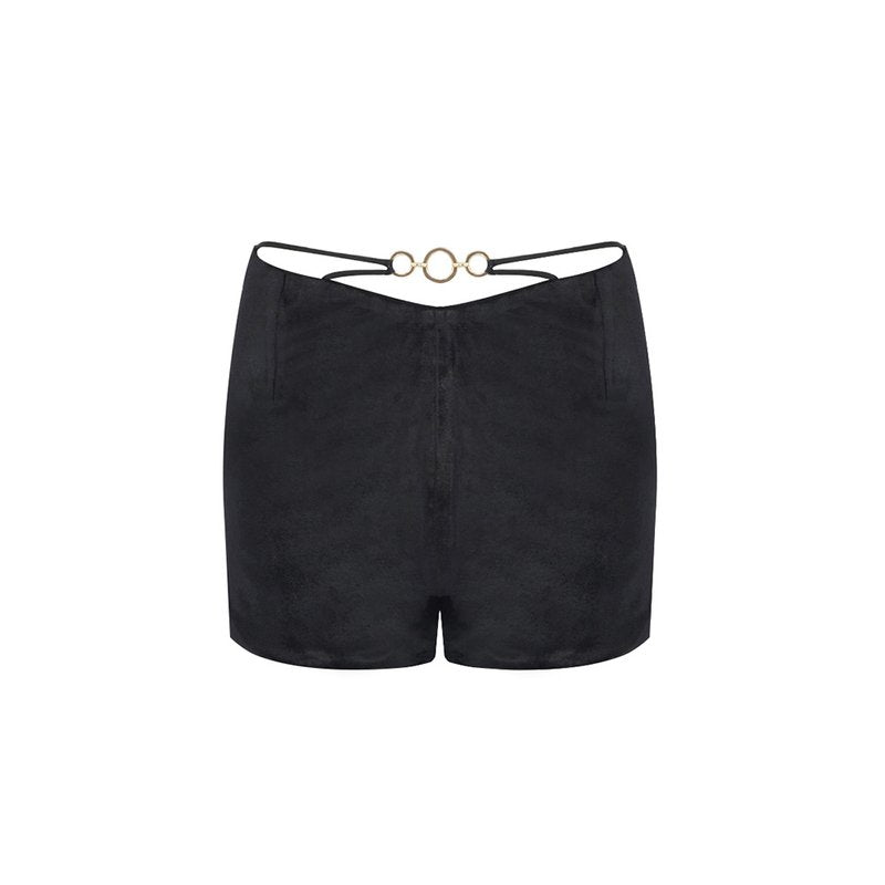Strapless Velvet Chain Detail Romper H6010