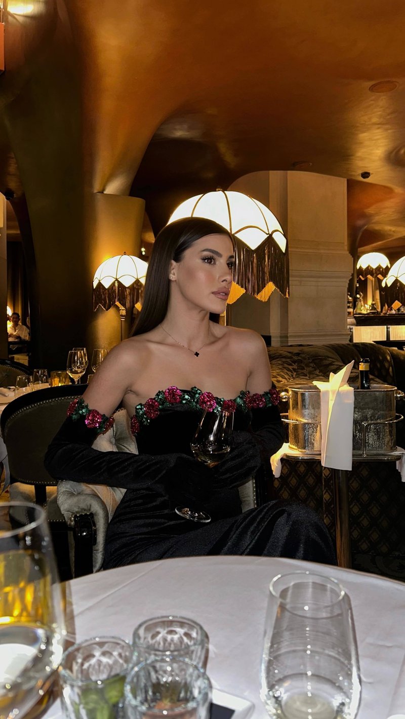 Strapless Velvet Embellished Gown H6177
