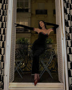 Strapless Velvet Embellished Gown H6177