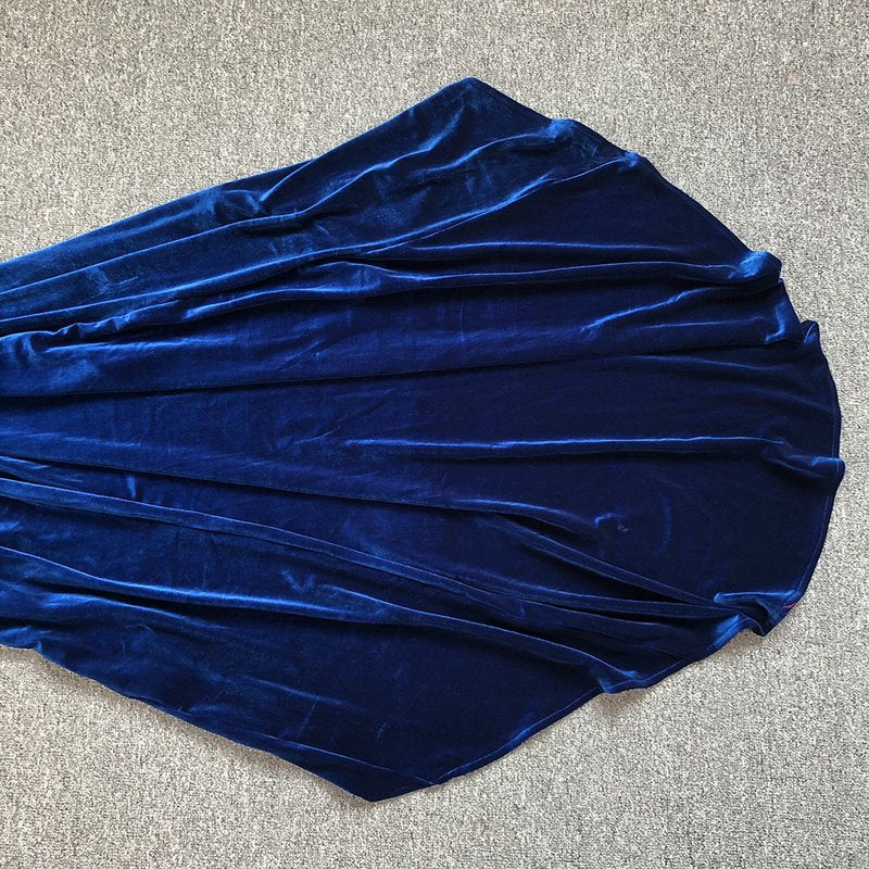 Strapless Velvet Gown with Feather Sleeves H6473