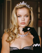 Strapless Velvet Gown with Satin Train H6210