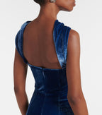 Strapless Velvet Halter Maxi Dress H6640