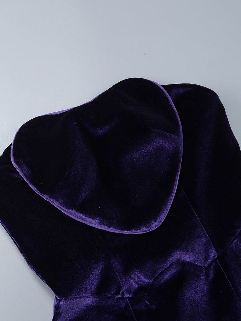 Strapless Velvet Mini Dress with Feather Sleeves H6323