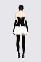 Strapless Velvet Peplum Mini Dress H6856