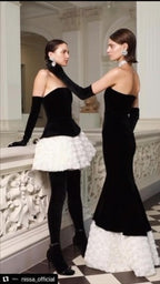 Strapless Velvet Peplum Mini Dress H6856