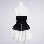 Strapless Velvet Peplum Mini Dress H6856