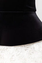 Strapless Velvet Peplum Mini Dress H6856