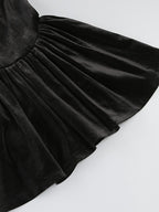 Strapless Velvet Rose Embellished Dress H6201