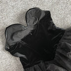 Strapless Velvet Ruffle Mini Dress H6676