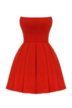Strapless White Pleated Mini Dress H6360
