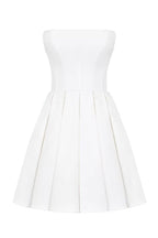 Strapless White Pleated Mini Dress H6360