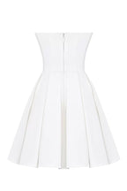 Strapless White Pleated Mini Dress H6360