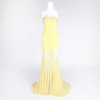 Strapless Yellow Satin Mermaid Gown H6846