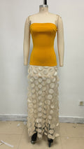 Strapless Yellow Top with Floral Skirt H6873