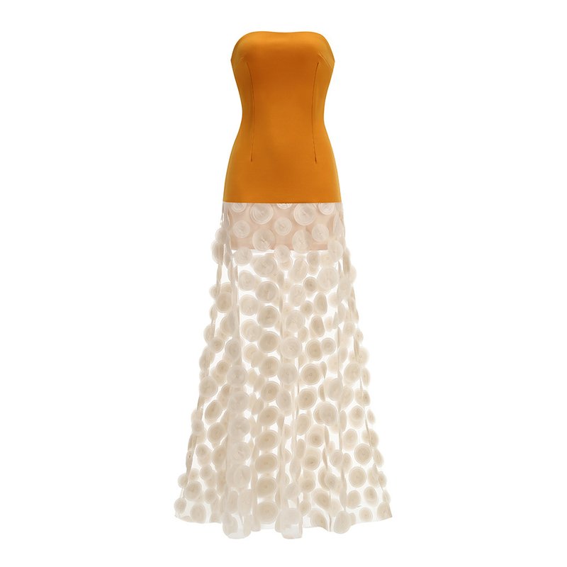 Strapless Yellow Top with Floral Skirt H6873