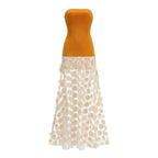 Strapless Yellow Top with Floral Skirt H6873