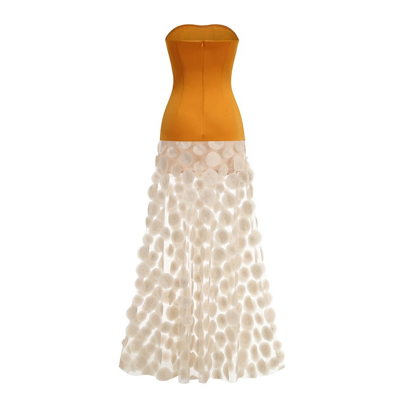Strapless Yellow Top with Floral Skirt H6873