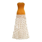 Strapless Yellow Top with Floral Skirt H6873