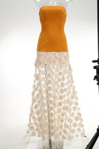Strapless Yellow Top with Floral Skirt H6873
