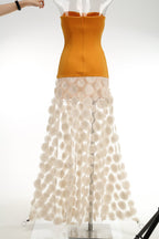 Strapless Yellow Top with Floral Skirt H6873