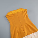Strapless Yellow Top with Floral Skirt H6873