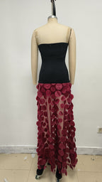 Strapless Yellow Top with Floral Skirt H6873